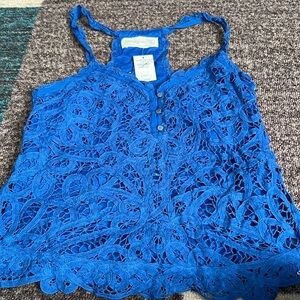 Abercrombie & Fitch Royal Blue Eyelet Racerback Xs/S tank top